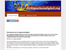 Tablet Screenshot of lichtgeschwindigkeit.org